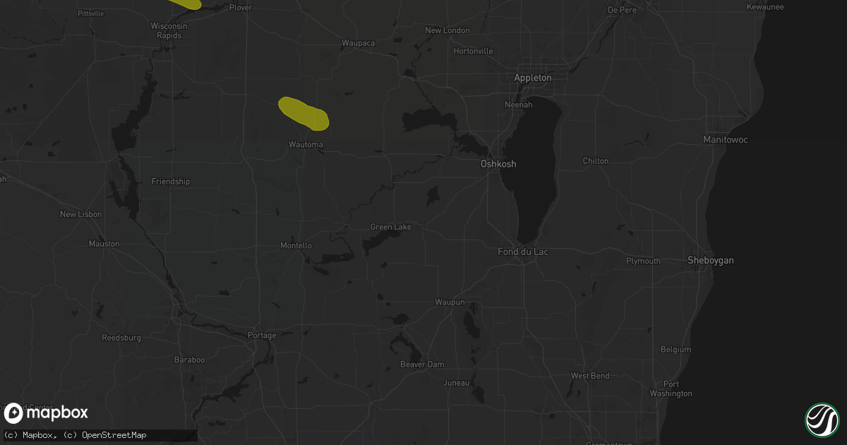 Hail map in Ripon, WI on June 24, 2026