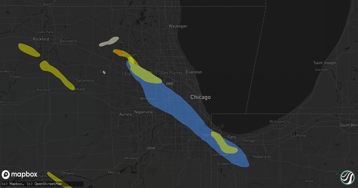 Hail map in River Forest, IL on June 24, 2026