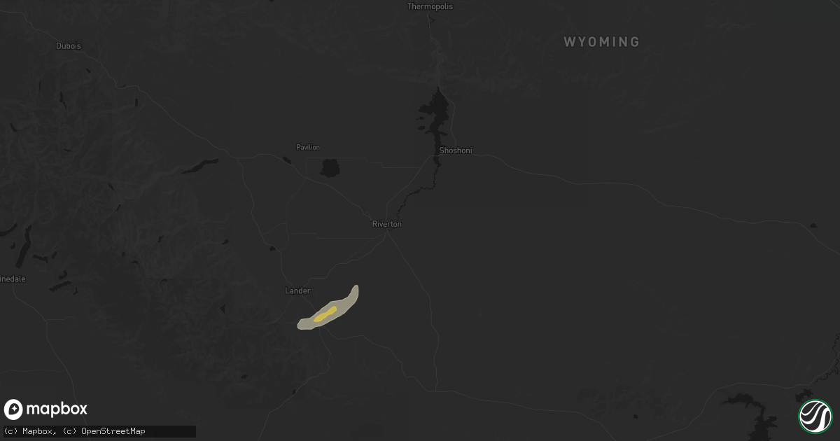 Hail map in Riverton, WY on June 24, 2026