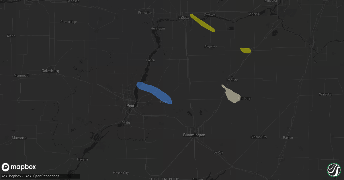 Hail map in Roanoke, IL on June 24, 2026