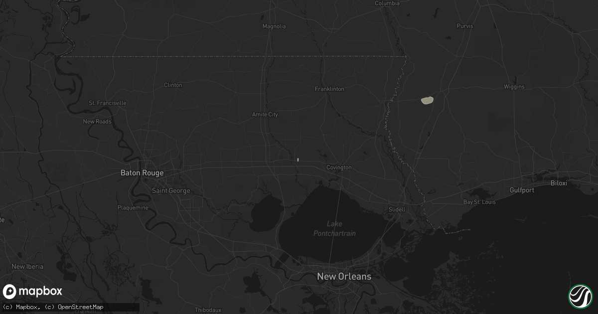 Hail map in Robert, LA on June 24, 2026