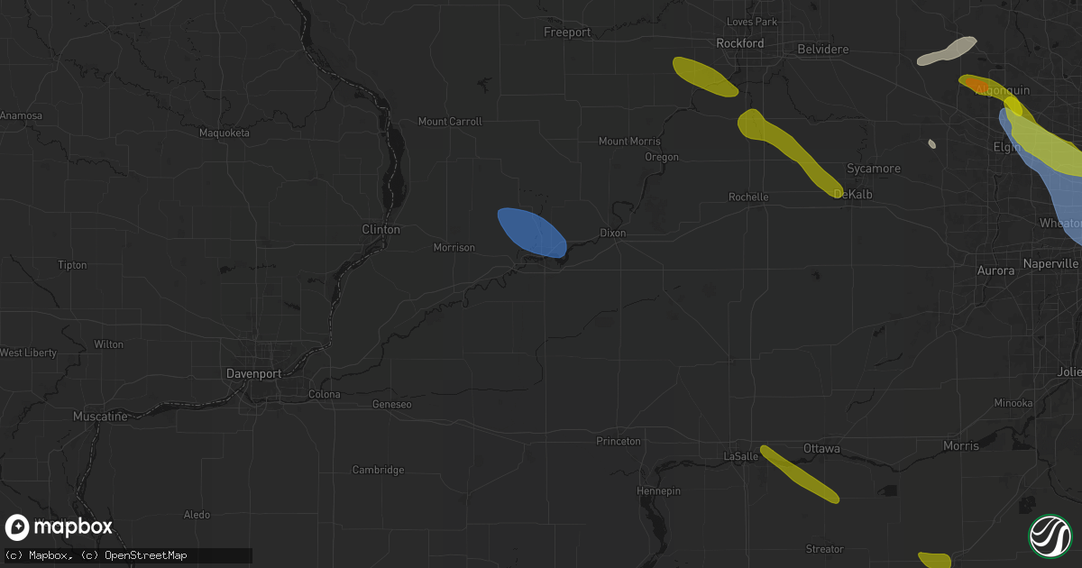 Hail map in Rock Falls, IL on June 24, 2026