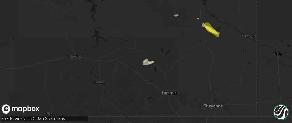 Hail map in Rock River, WY on June 24, 2026
