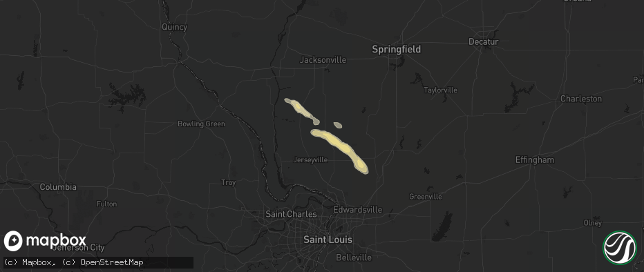 Hail map in Rockbridge, IL on June 24, 2026