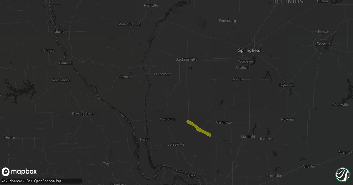 Hail map in Roodhouse, IL on June 24, 2026