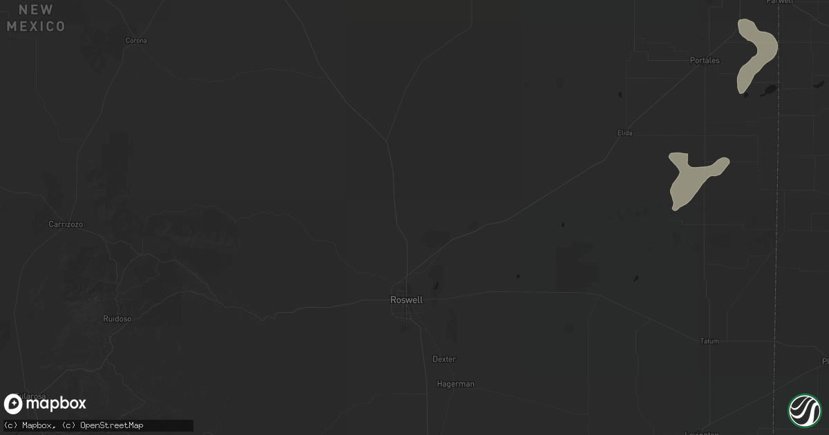 Hail map in Roswell, NM on June 24, 2026