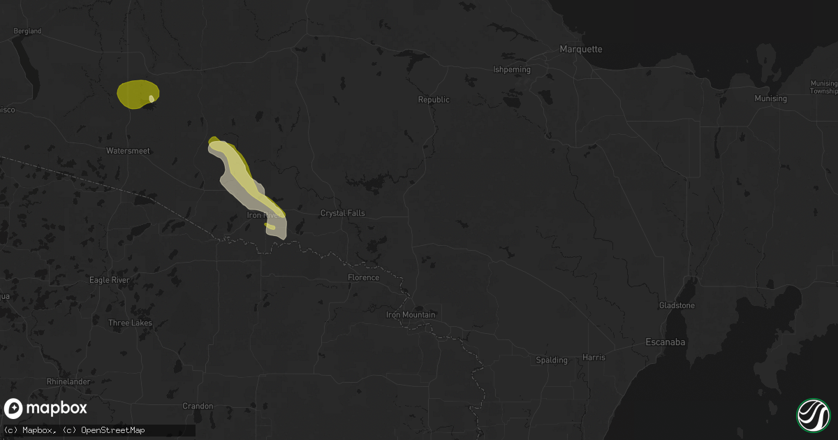 Hail map in Sagola, MI on June 24, 2026