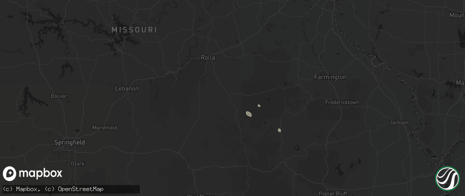 Hail map in Salem, MO on June 24, 2026