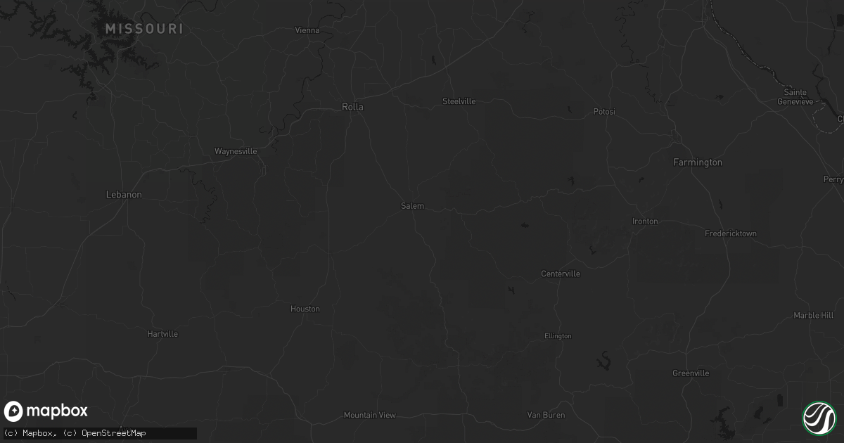 Hail map in Salem, MO on June 24, 2026