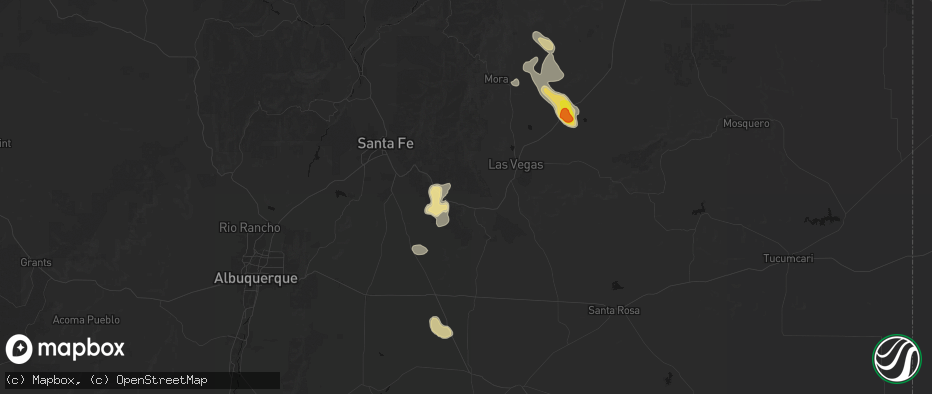 Hail map in San Jose, NM on June 24, 2026