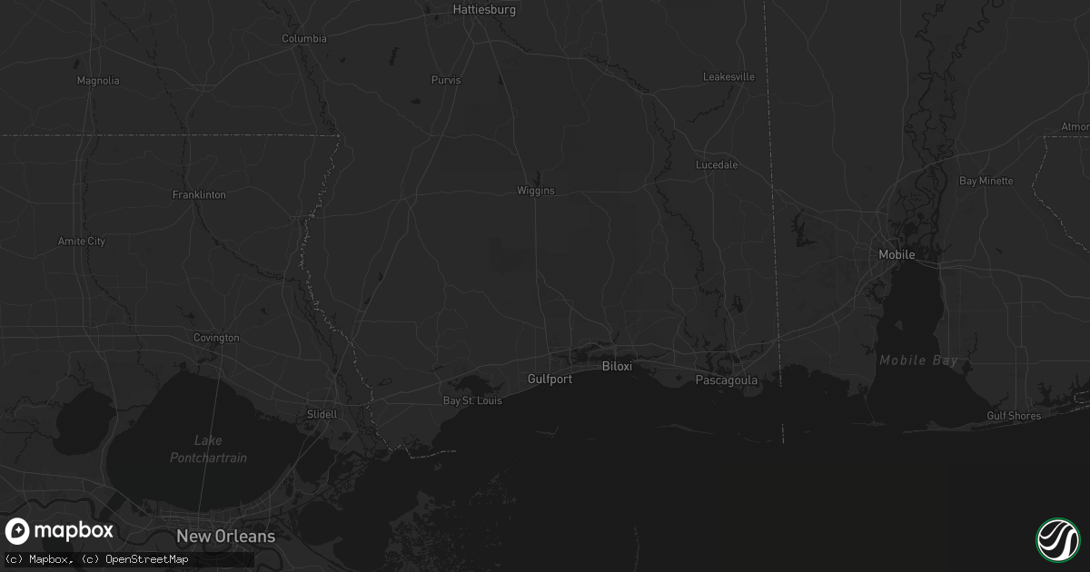 Hail map in Saucier, MS on June 24, 2026