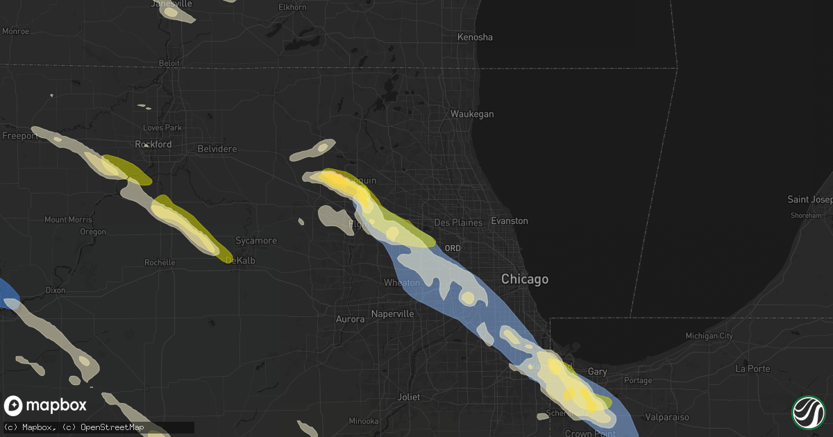 Hail map in Schaumburg, IL on June 24, 2026