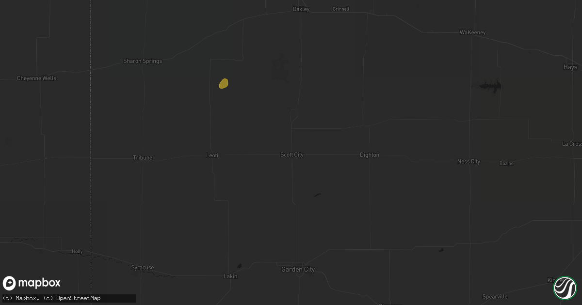 Hail map in Scott City, KS on June 24, 2026