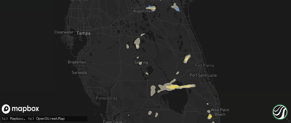 Hail map in Sebring, FL on June 24, 2026