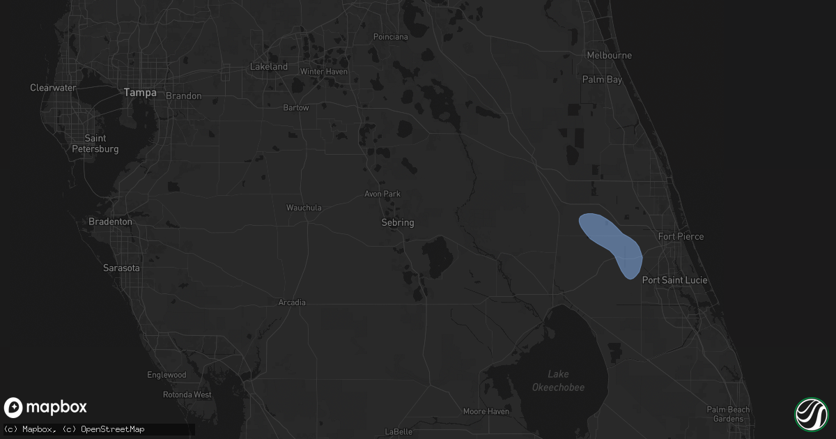 Hail map in Sebring, FL on June 24, 2026
