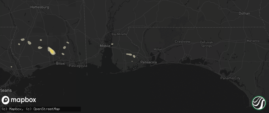 Hail map in Seminole, AL on June 24, 2026