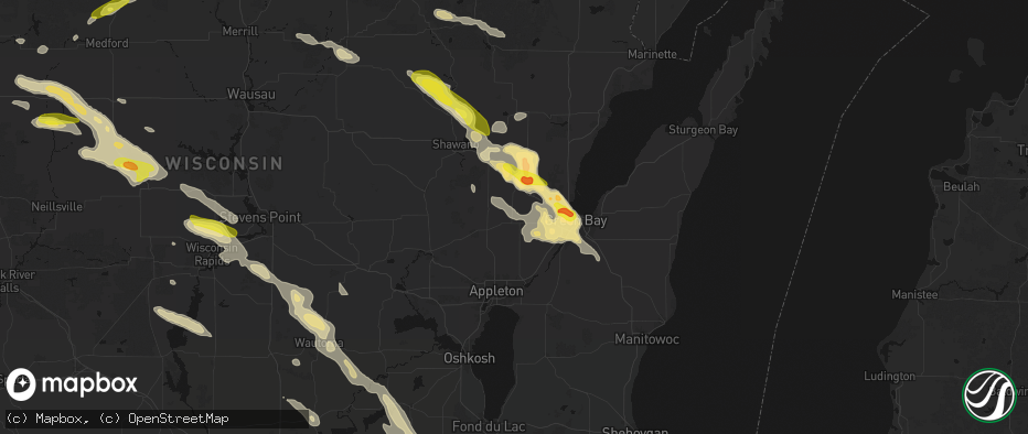 Hail map in Seymour, WI on June 24, 2026