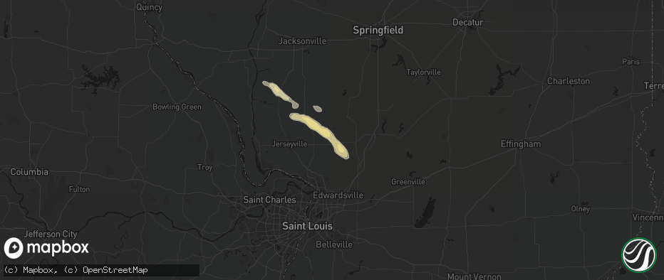 Hail map in Shipman, IL on June 24, 2026