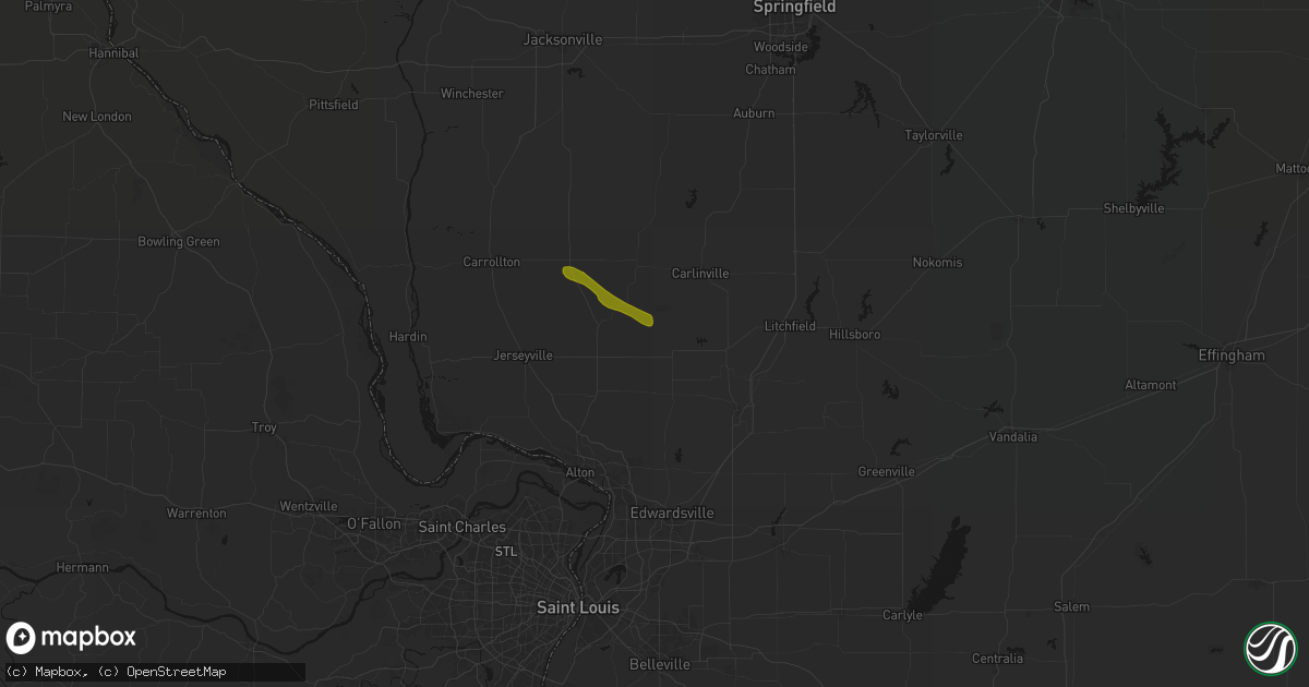 Hail map in Shipman, IL on June 24, 2026