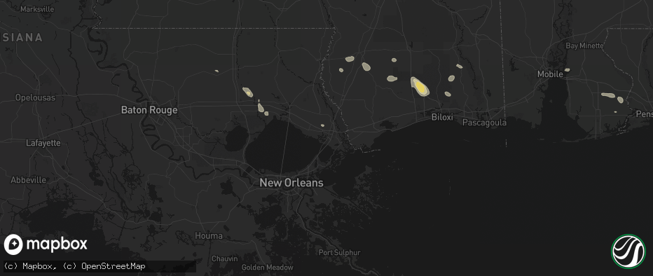 Hail map in Slidell, LA on June 24, 2026