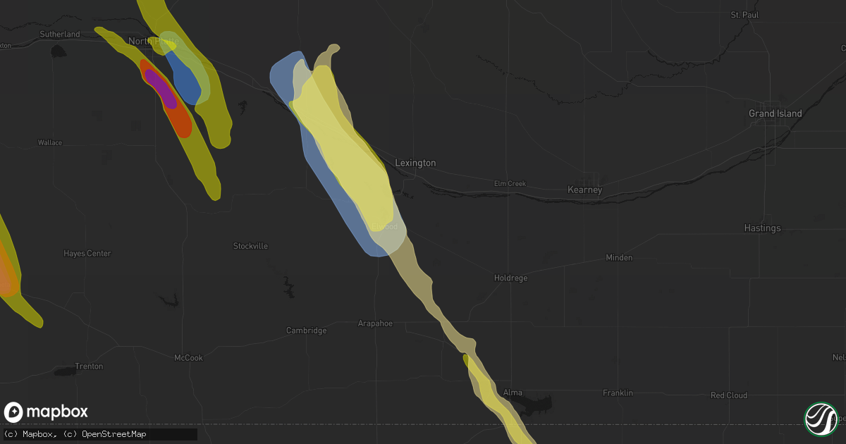 Hail map in Smithfield, NE on June 24, 2026