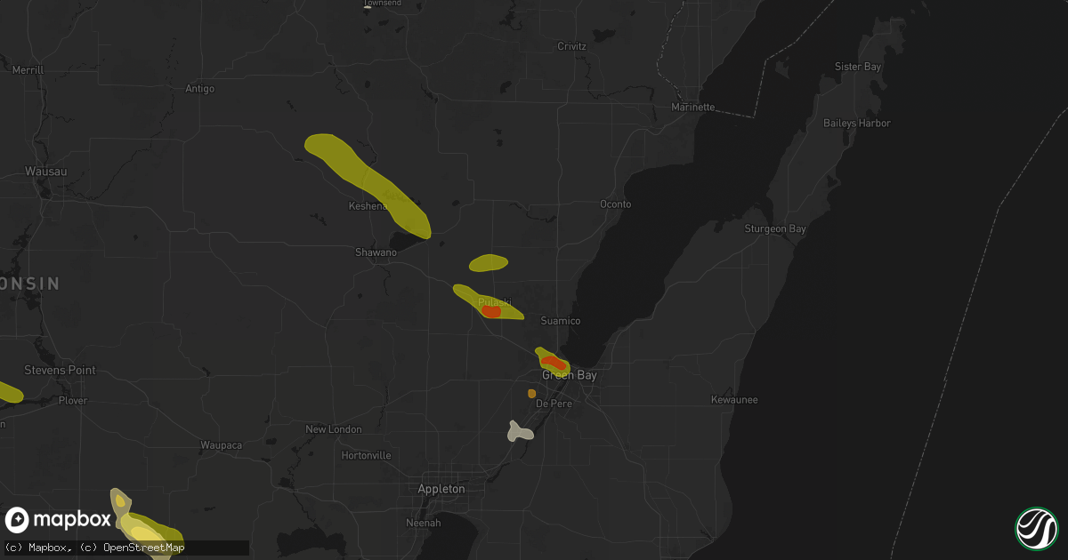 Hail map in Sobieski, WI on June 24, 2026