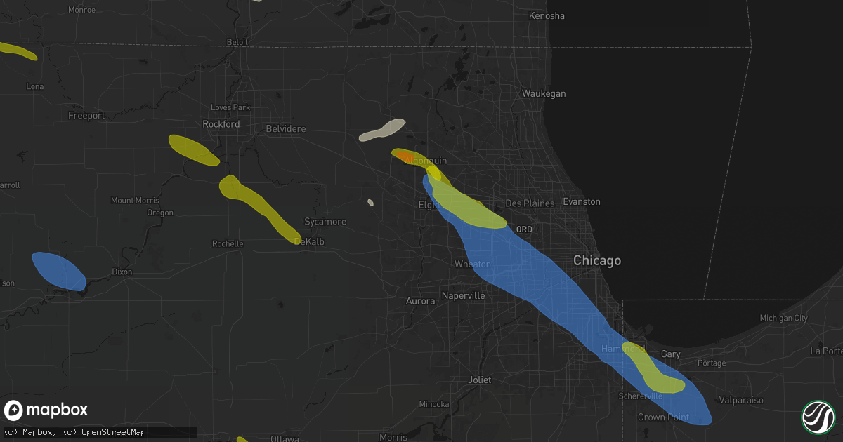 Hail map in South Elgin, IL on June 24, 2026