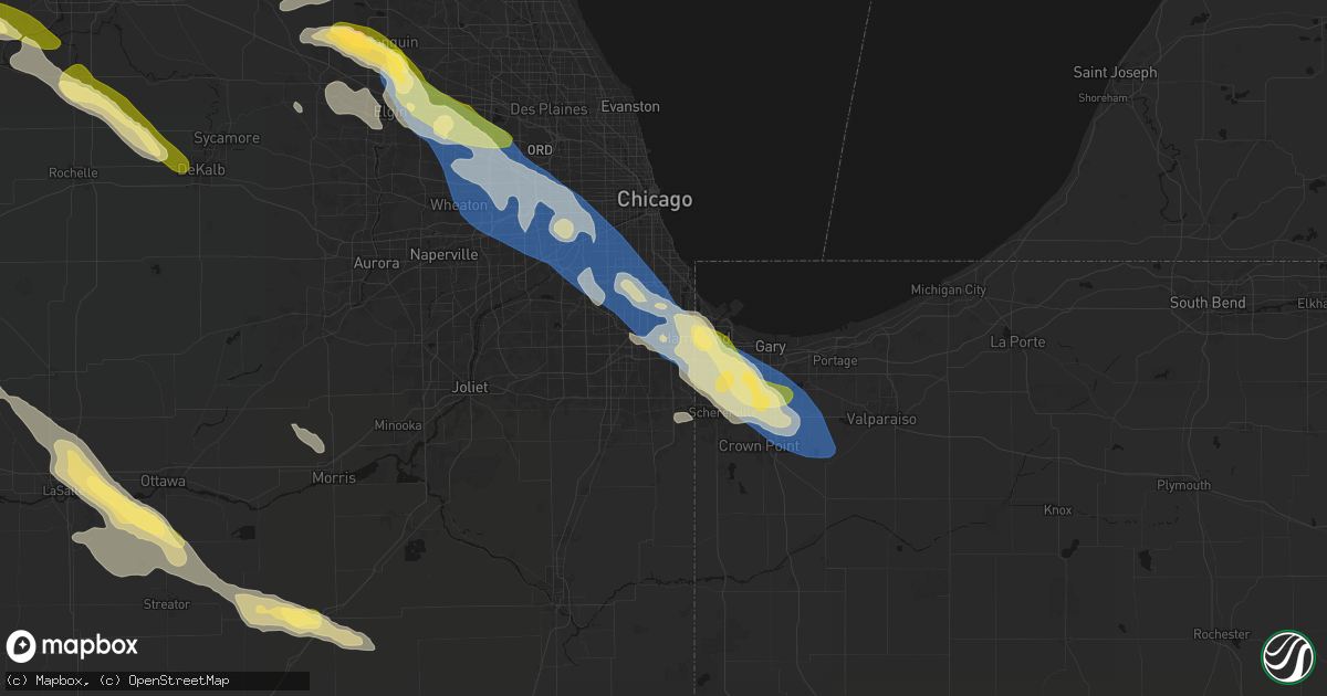 Hail map in South Holland, IL on June 24, 2026