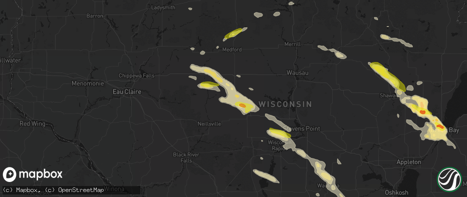 Hail map in Spencer, WI on June 24, 2026
