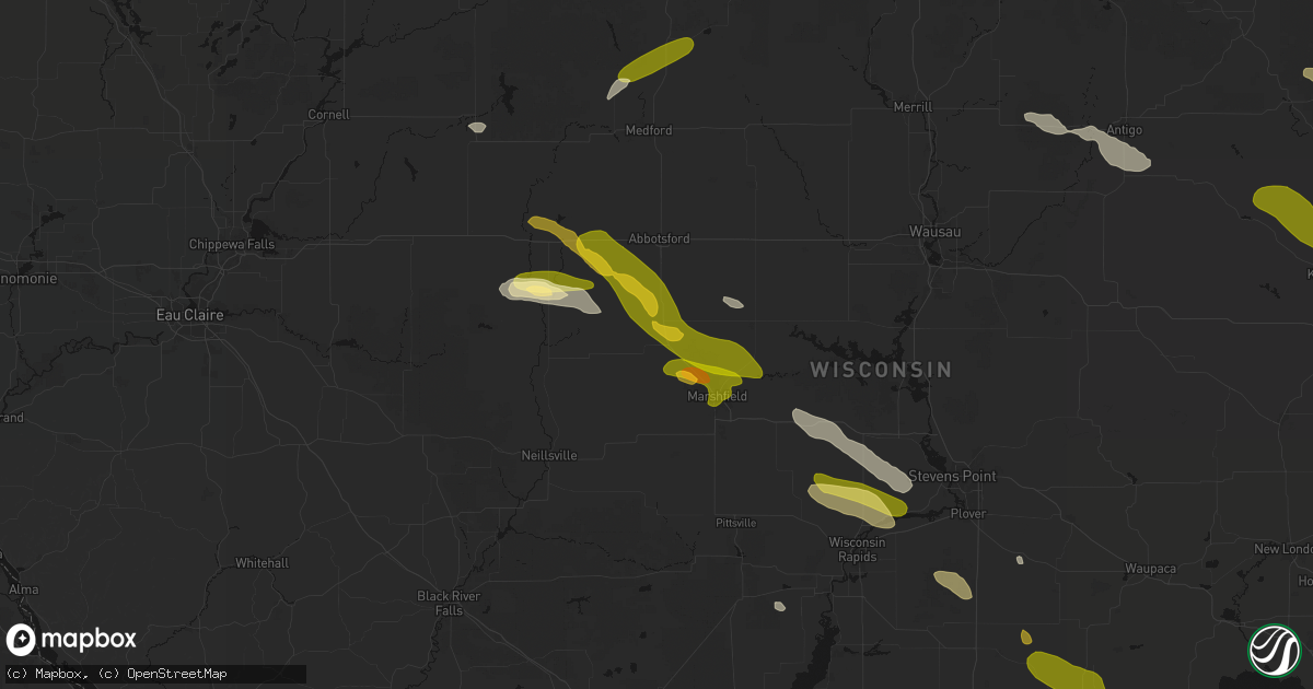 Hail map in Spencer, WI on June 24, 2026