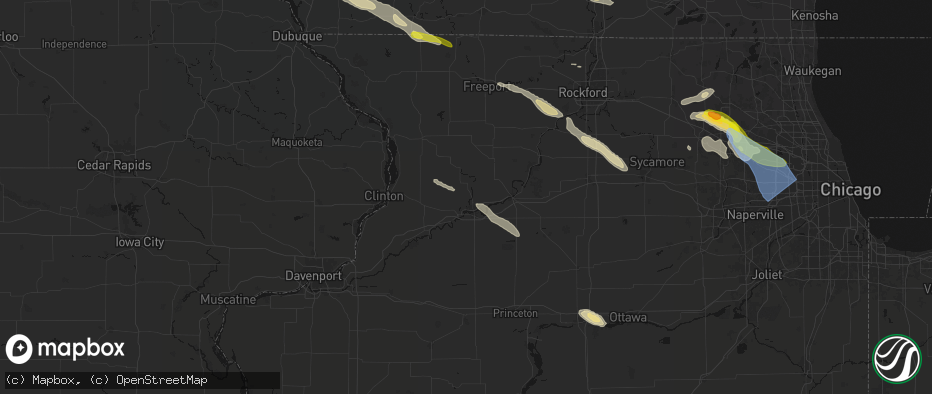 Hail map in Sterling, IL on June 24, 2026