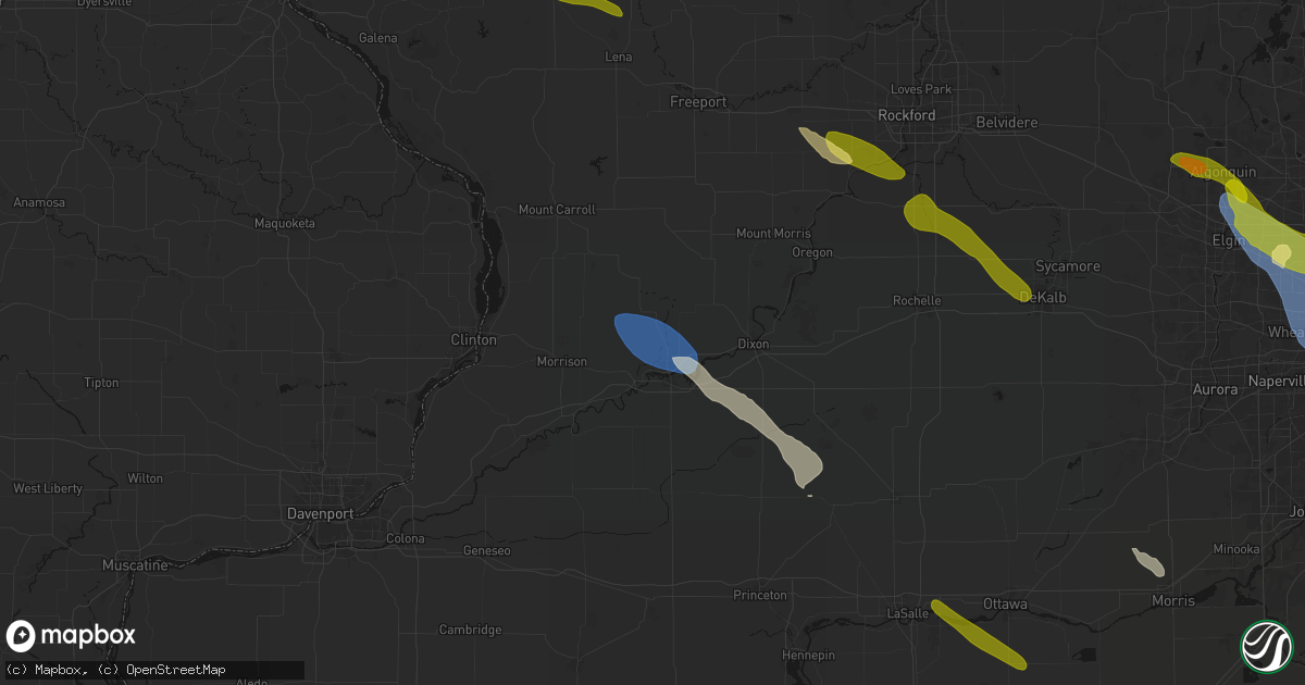 Hail map in Sterling, IL on June 24, 2026