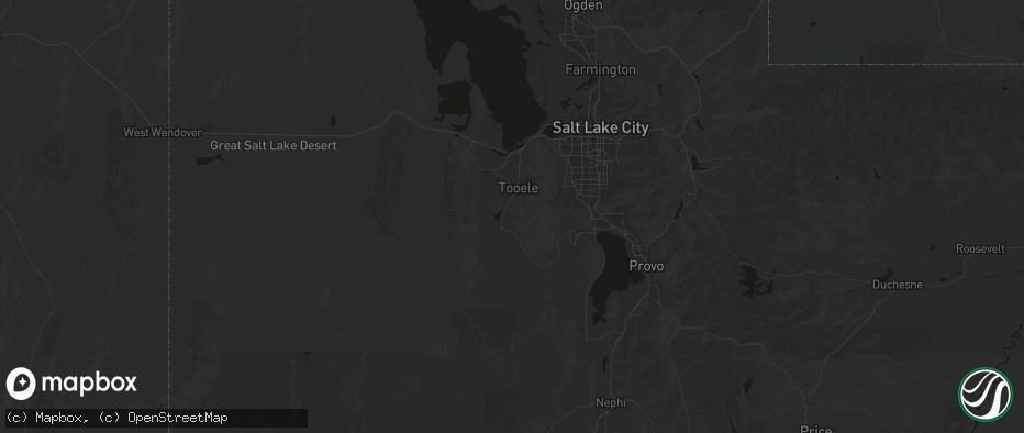 Hail map in Stockton, UT on June 24, 2026