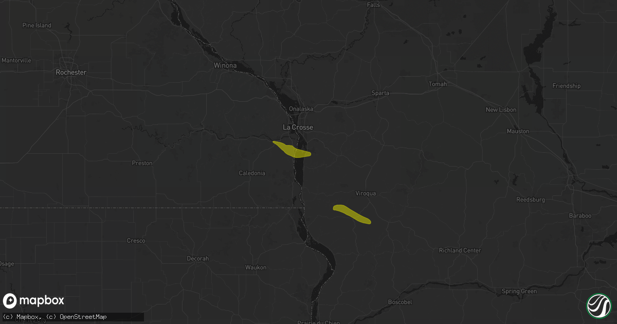 Hail map in Stoddard, WI on June 24, 2026
