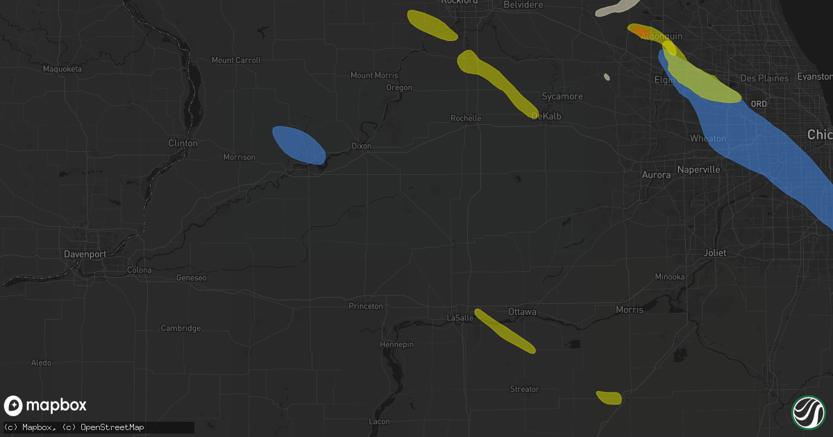 Hail map in Sublette, IL on June 24, 2026