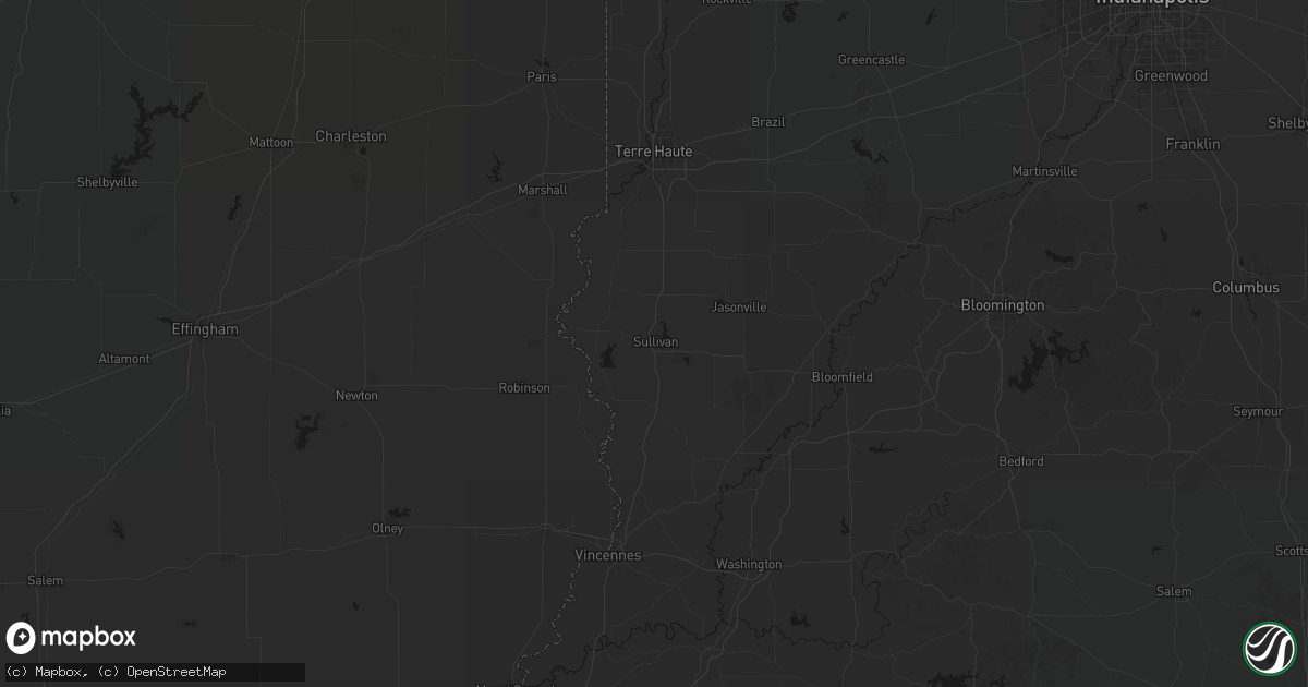Hail map in Sullivan, IN on June 24, 2026