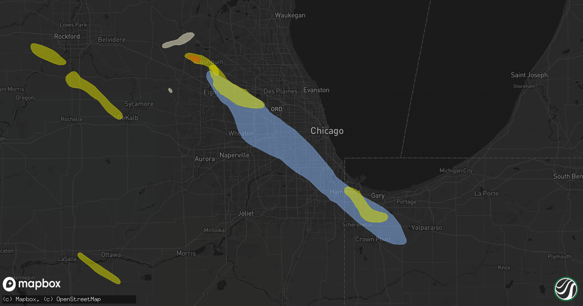 Hail map in Summit Argo, IL on June 24, 2026