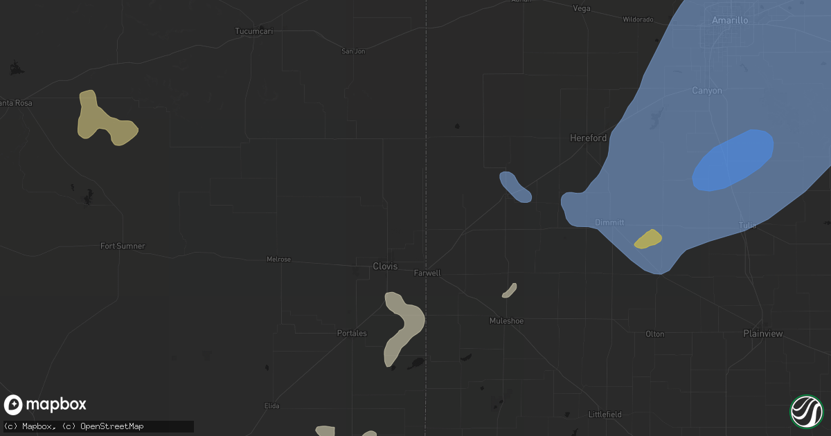 Hail map in Texico, NM on June 24, 2026
