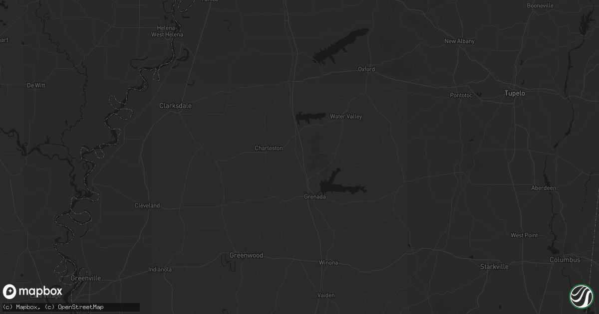 Hail map in Tillatoba, MS on June 24, 2026