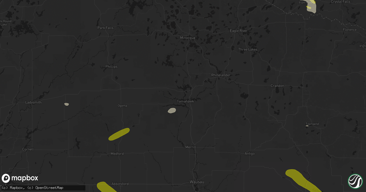Hail map in Tomahawk, WI on June 24, 2026
