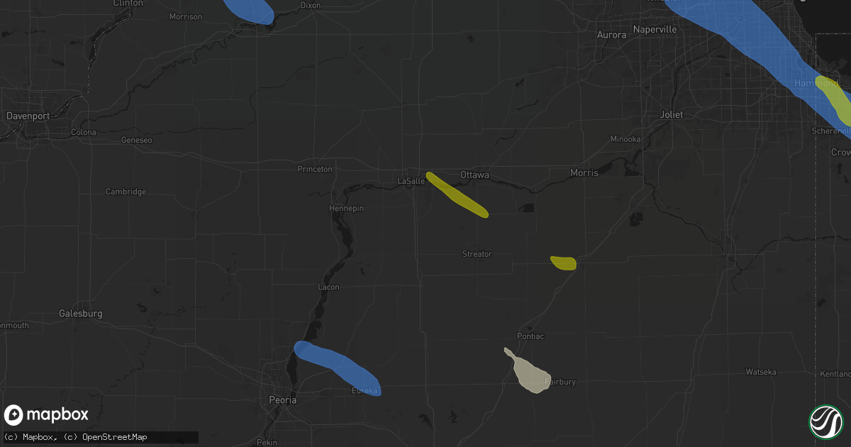 Hail map in Tonica, IL on June 24, 2026