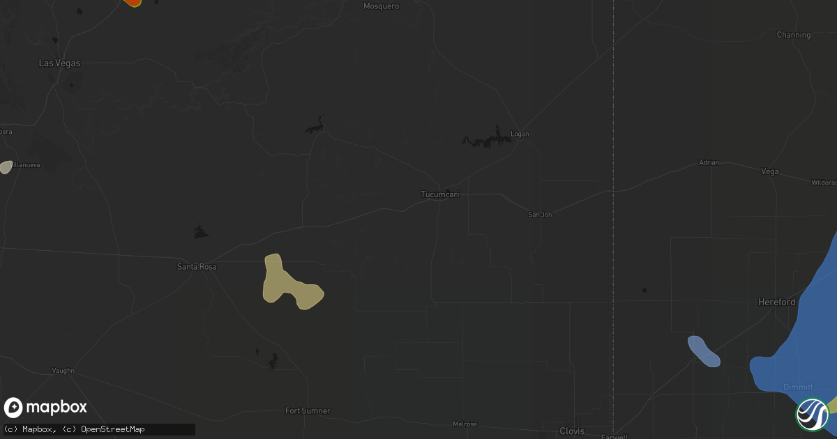 Hail map in Tucumcari, NM on June 24, 2026
