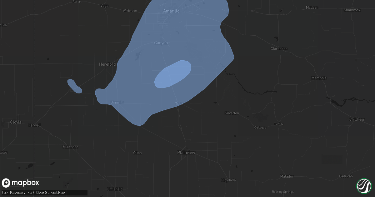 Hail map in Tulia, TX on June 24, 2026