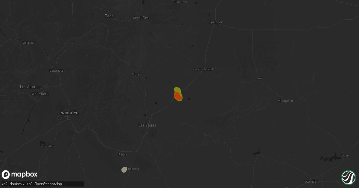 Hail map in Valmora, NM on June 24, 2026