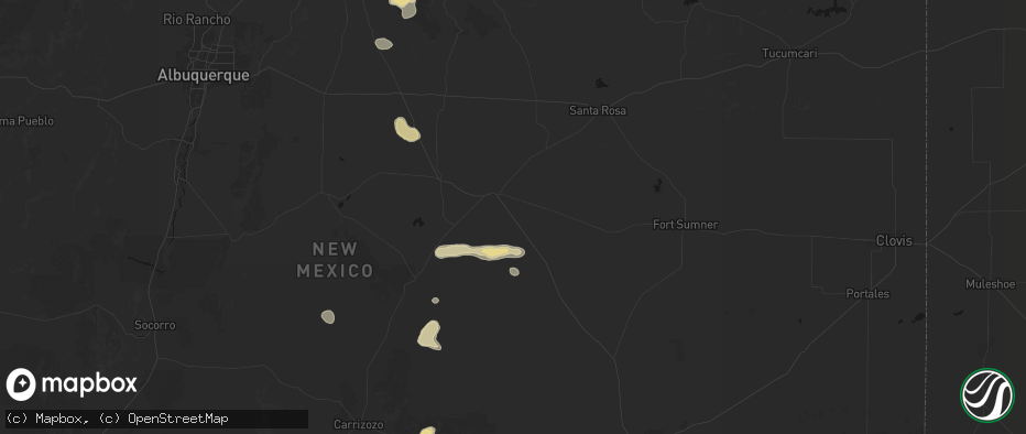 Hail map in Vaughn, NM on June 24, 2026