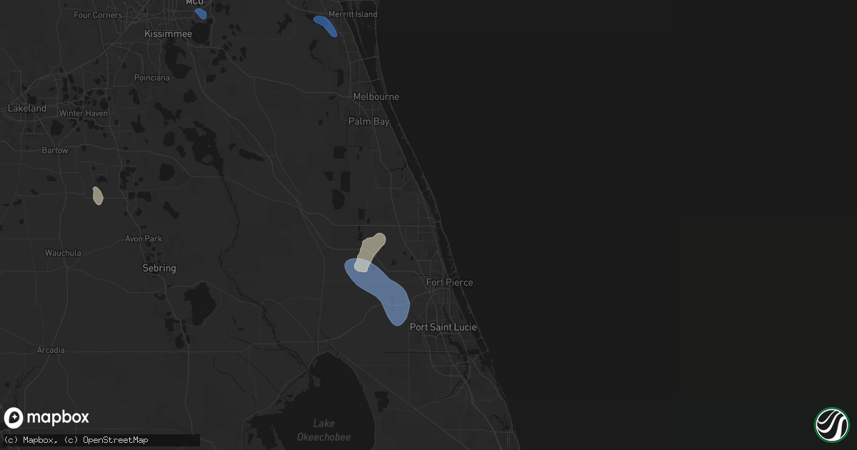 Hail map in Vero Beach, FL on June 24, 2026