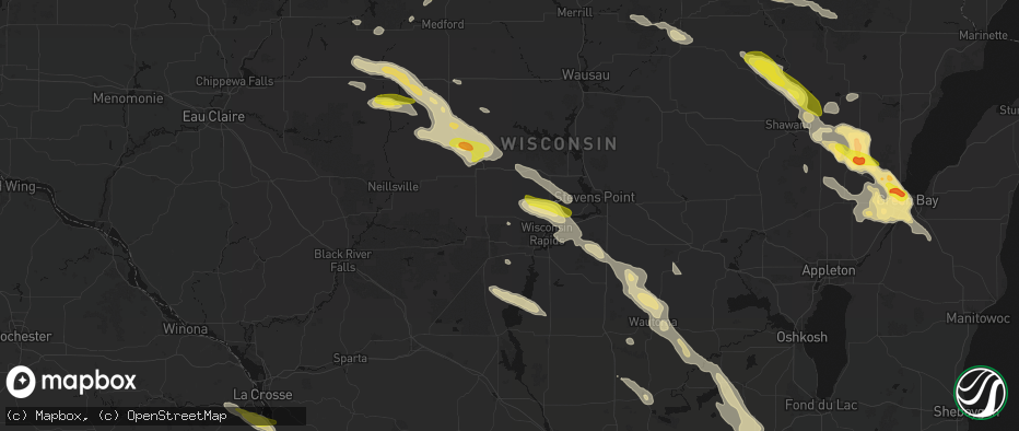 Hail map in Vesper, WI on June 24, 2026