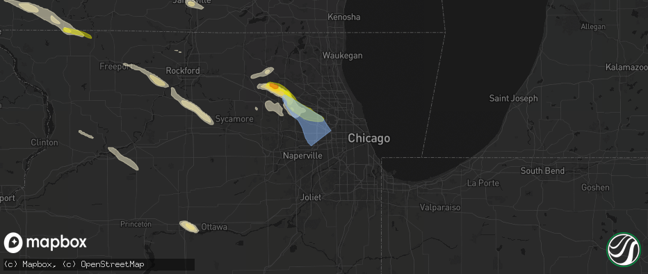 Hail map in Villa Park, IL on June 24, 2026
