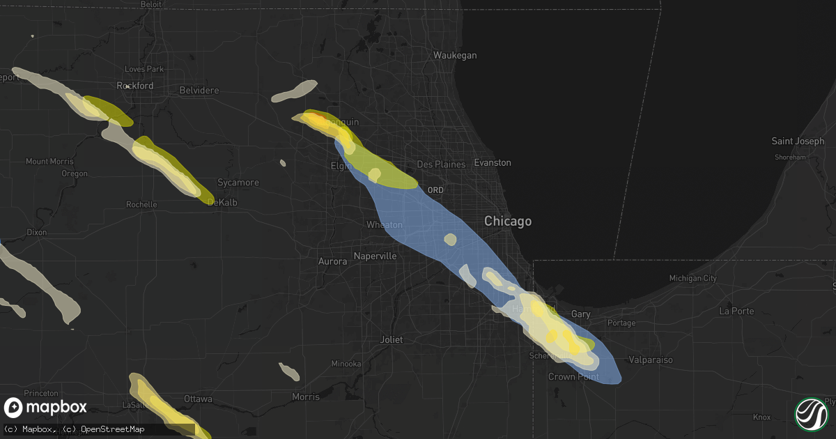 Hail map in Villa Park, IL on June 24, 2026