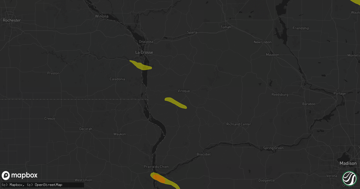 Hail map in Viroqua, WI on June 24, 2026